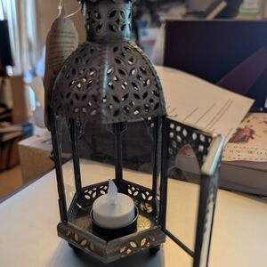 Decorative Black Metal Candle Holder